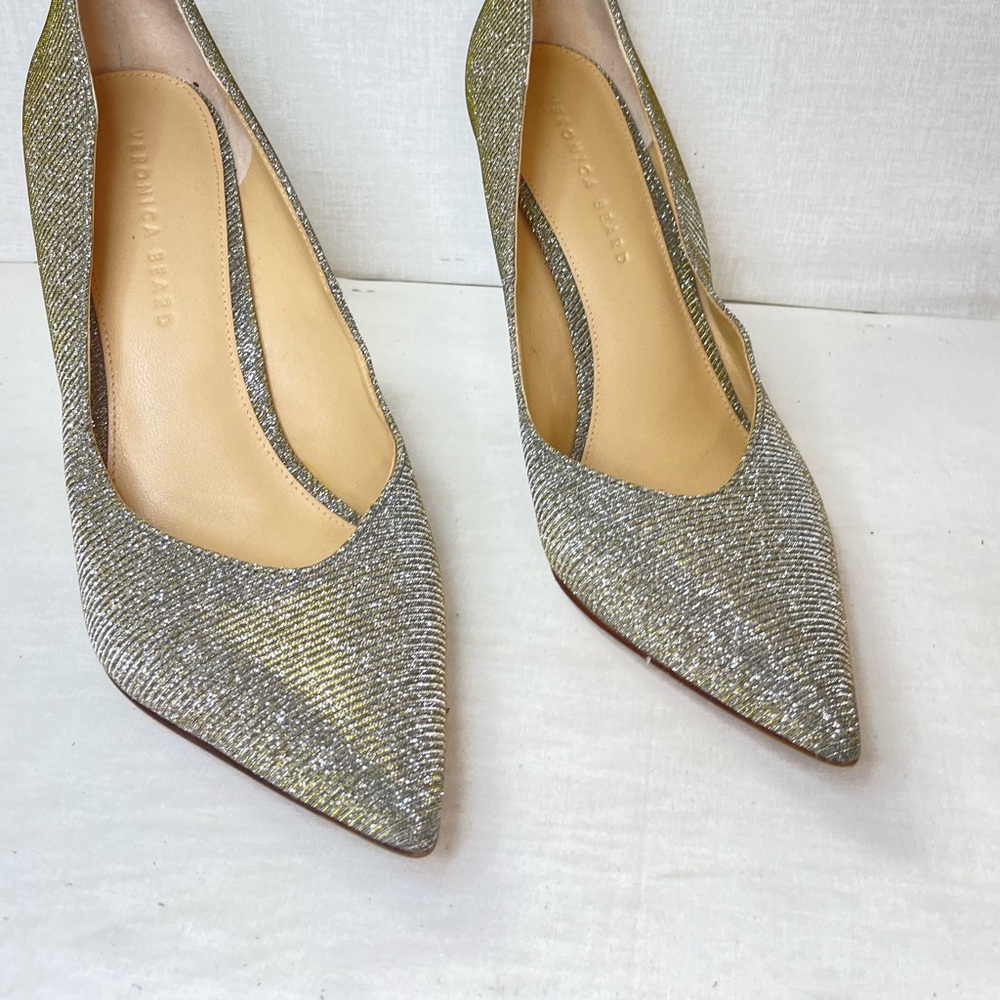 Veronica‎ Beard NEW Nathalia Lurex Metallic Pump Heels Size 10 - Picture 9 of 16